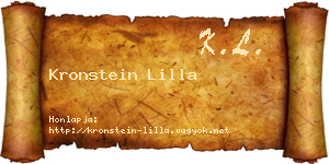 Kronstein Lilla névjegykártya